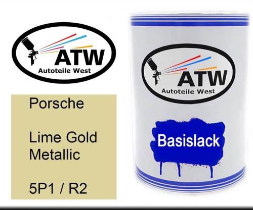 Porsche, Lime Gold Metallic, 5P1 / R2: 500ml Lackdose, von ATW Autoteile West.